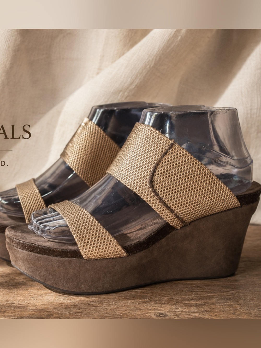 OTBT Neutral Wedge Sandals Woven Comfort Travel Shoes neutral